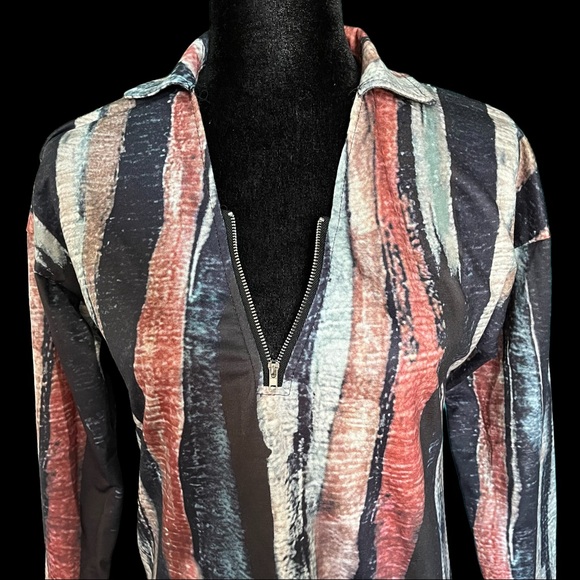 TIE DYE WOMAN SWEATSHIRT V NECK ZIP UP - Picture 3 of 8